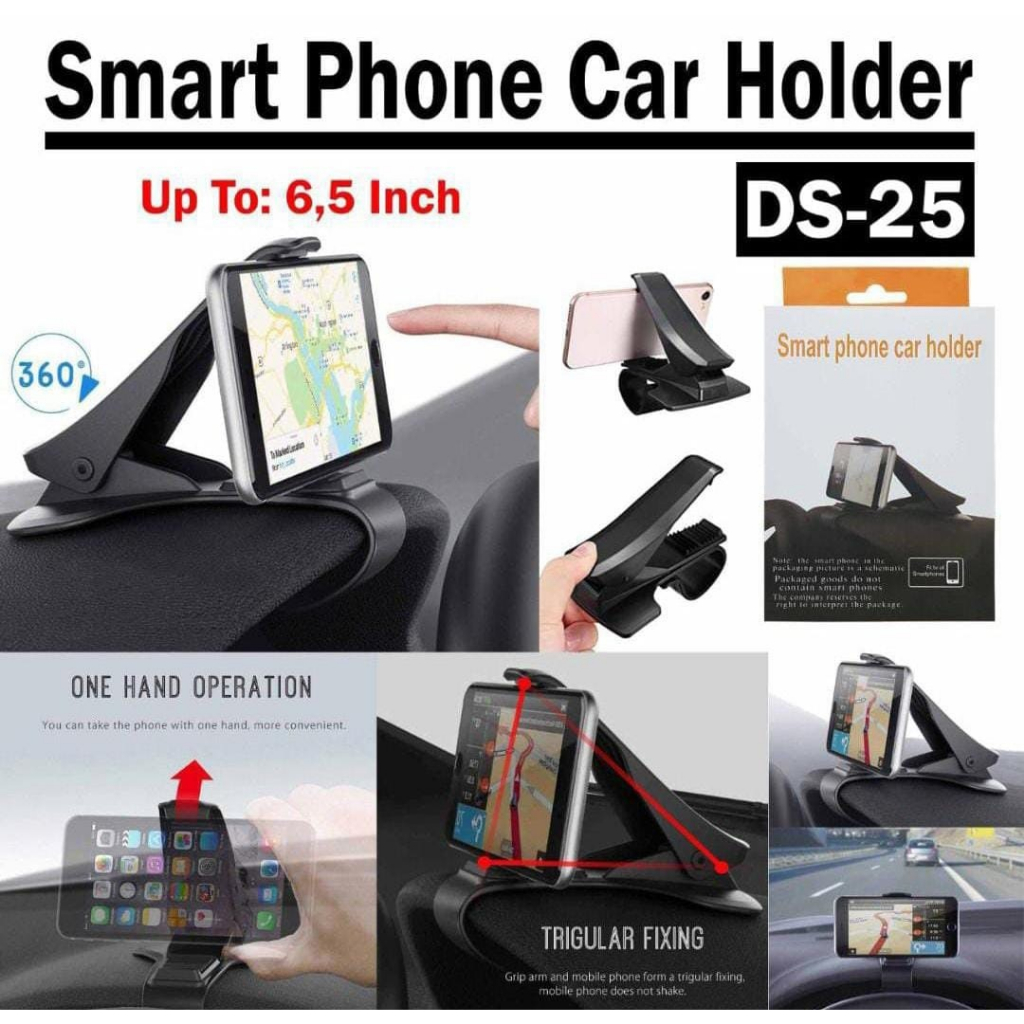 HOLDER MOBIL DASHBOARD & SUN VISOR BRACKET CAR UNIVERSAL