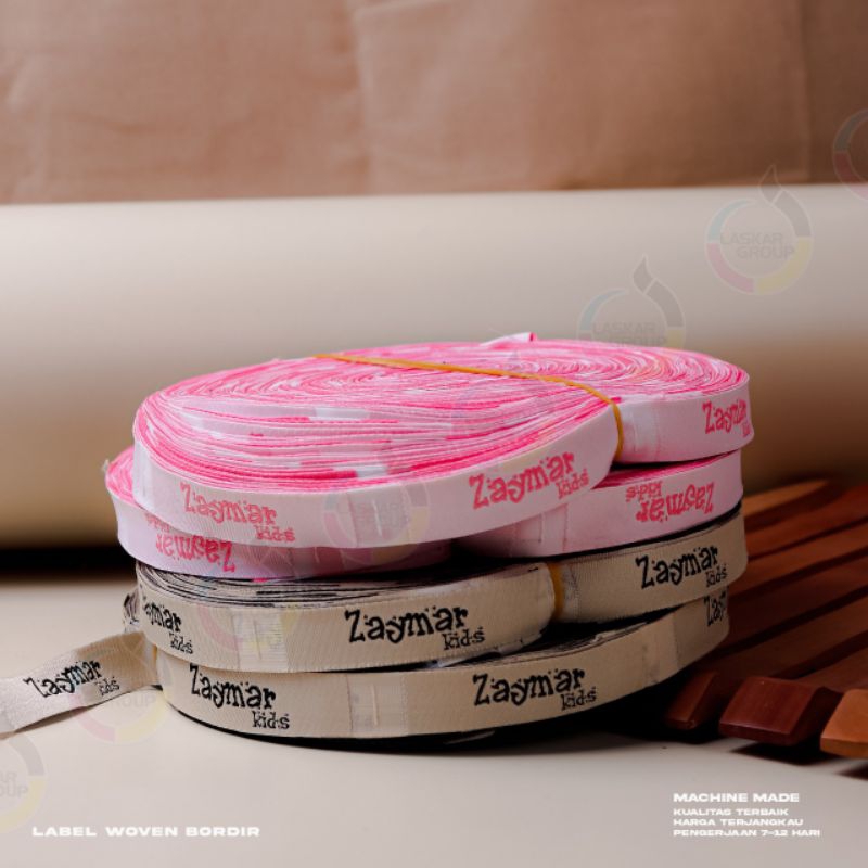 

Label woven (1,5x6 cm) Label bordir, label baju