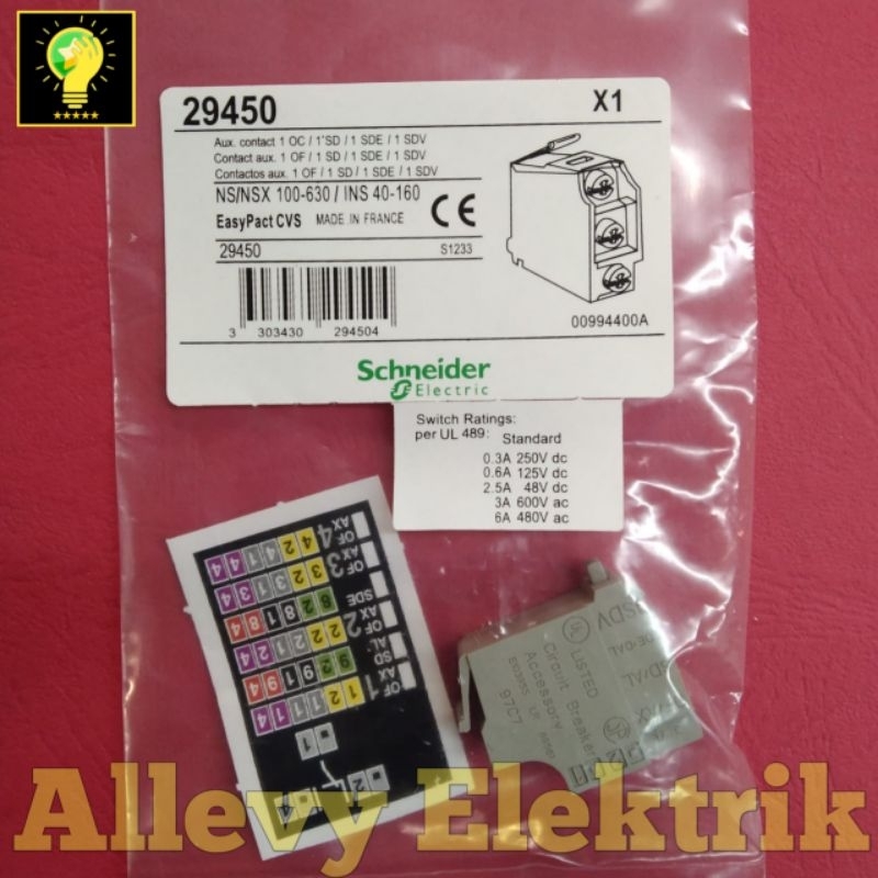 SCHNEIDER AUXILARY MCCB 29450