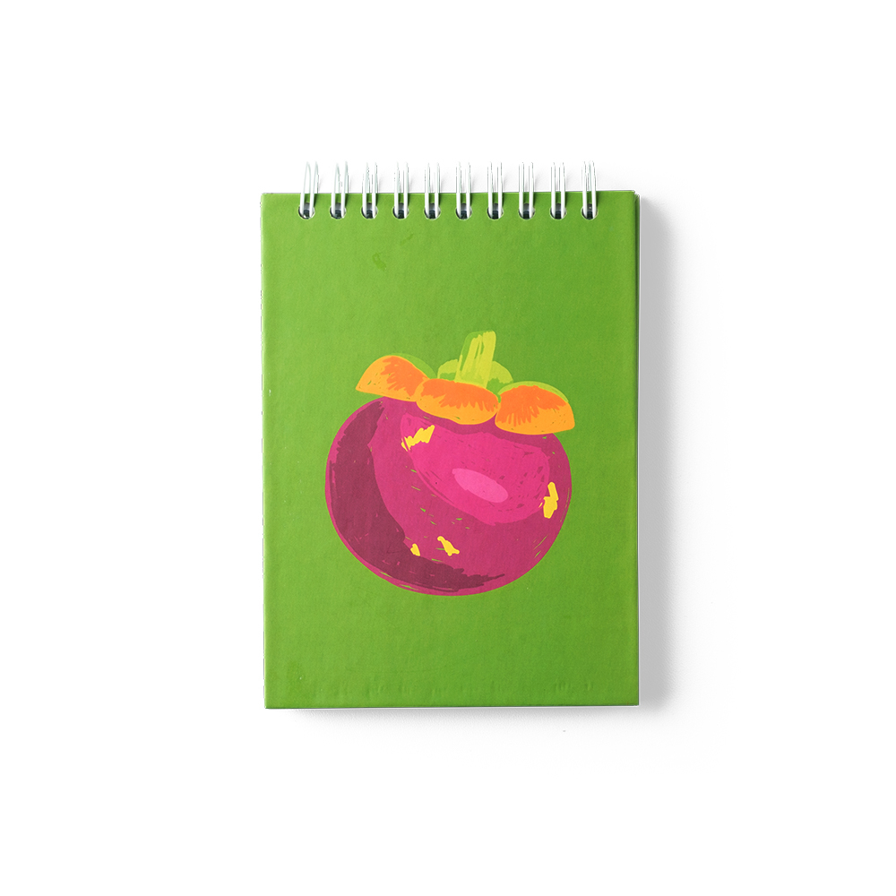 XOXO Bali - Mangosteen Small Spiral Notebook | Buku Tulis Kecil Buah Manggis Kertas Polos