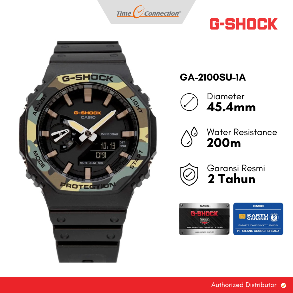 Casio G-SHOCK GA-2100SU-1A Army Camo Original / Jam Tangan Pria Analog Digital GA 2100
