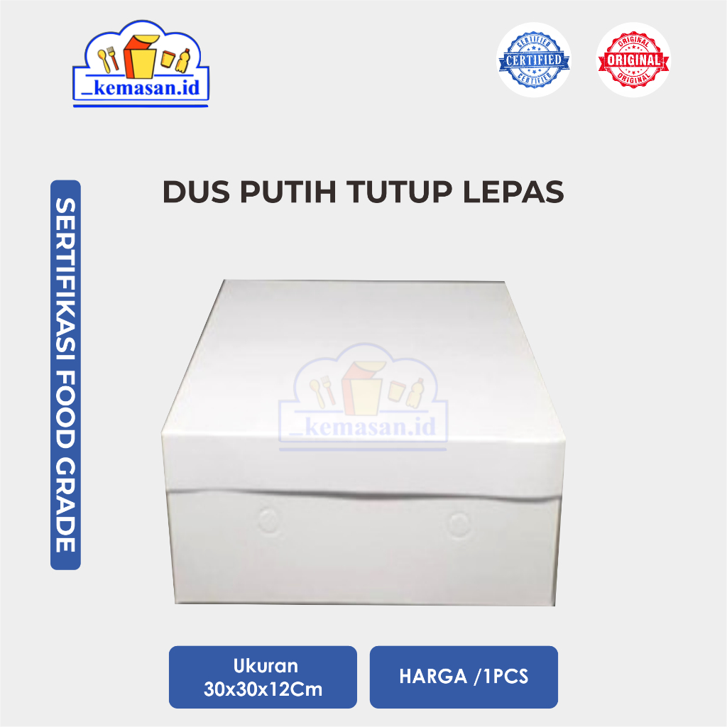 

DUS PUTIH TUTUP LEPAS 30X30X12
