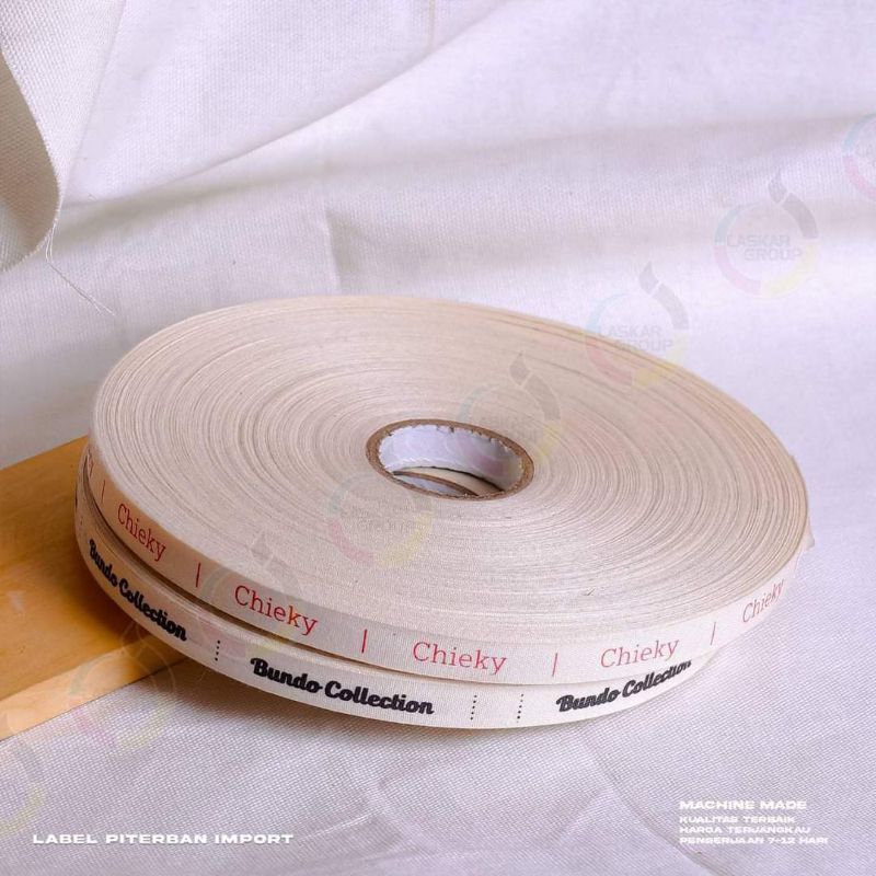 

label piterban import, label merek panjang (50 M) label cap
