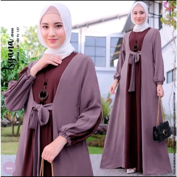 kaisha_fashion Gamis Muslim Terlaris Isyana Maxy Gamis Busui Kalina Dress Crinkle Airflow Premium