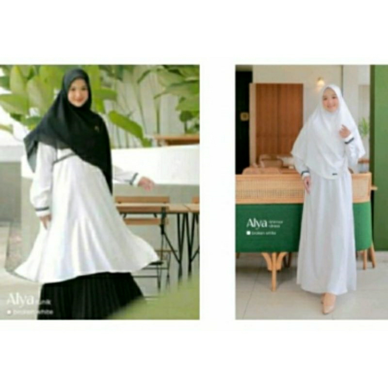 Tunik Dan Gamis Putih Haji Umroh  ORI Audina Hijab/Alya Tunik Audina Baju Atasan wanita putih/Gamis 