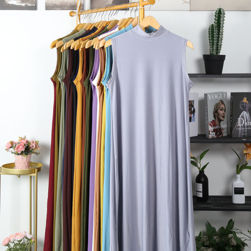 Inner Kutung Span Panjang Size M-L- Dress Gamis Wanita- busana muslim