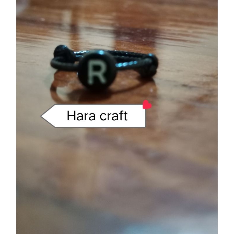 cincin inisial (cincin couple) huruf bulat pipih
