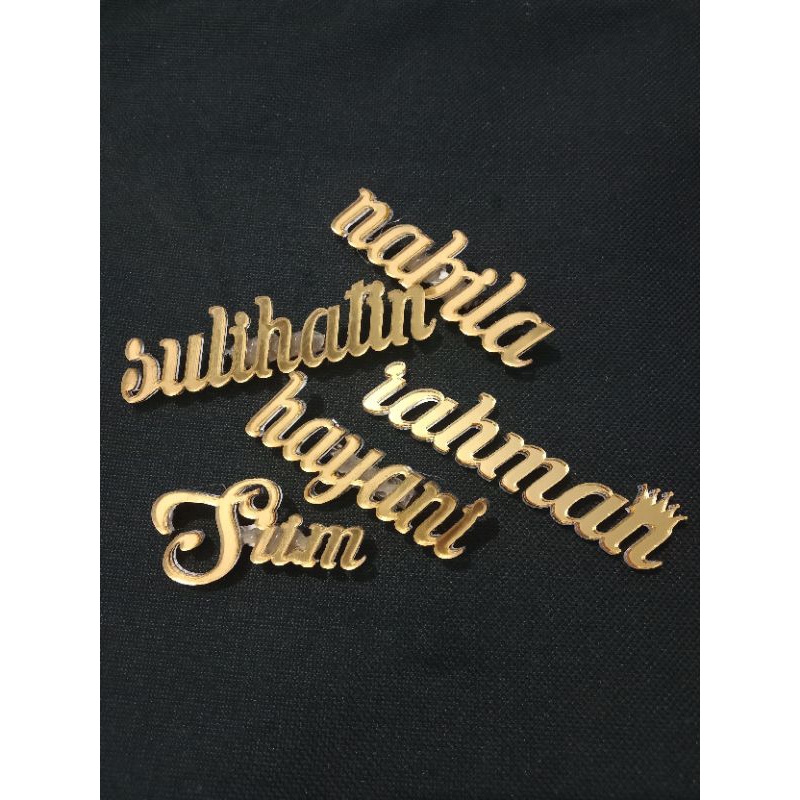 Bros Nama Akrilik / Pin Nama Custom Akrilik
