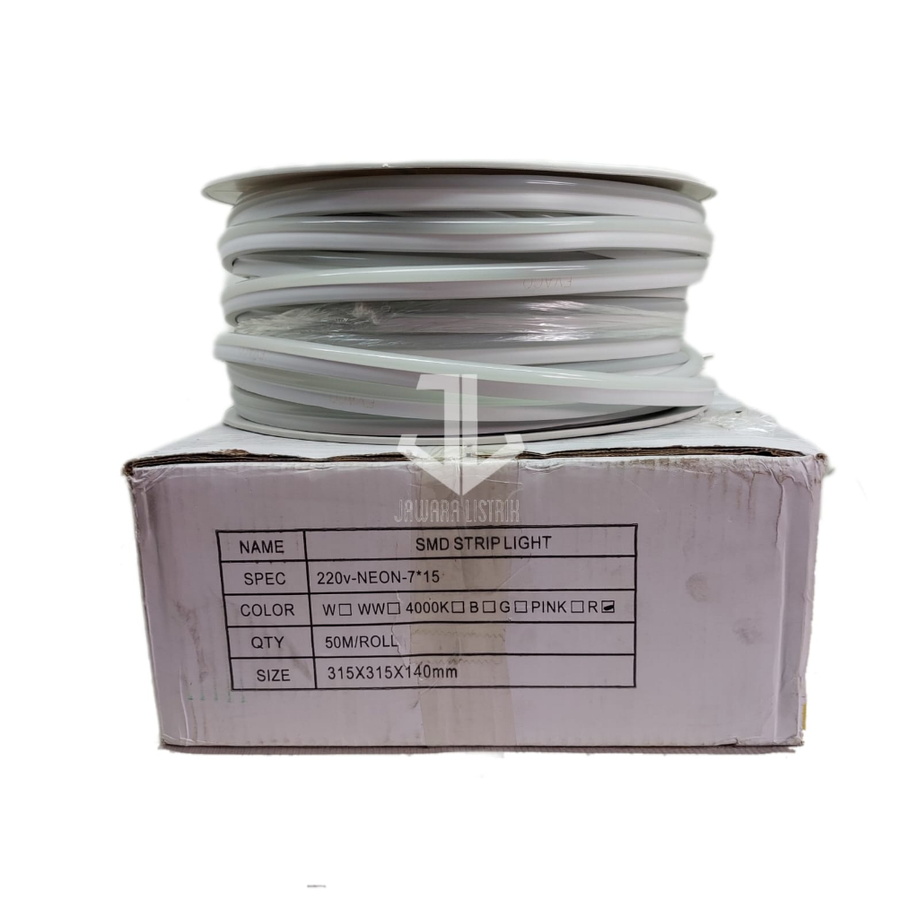 LAMPU LED NEON FLEKSIBEL SMD STRIPLIGHT  220 V METERAN PINK