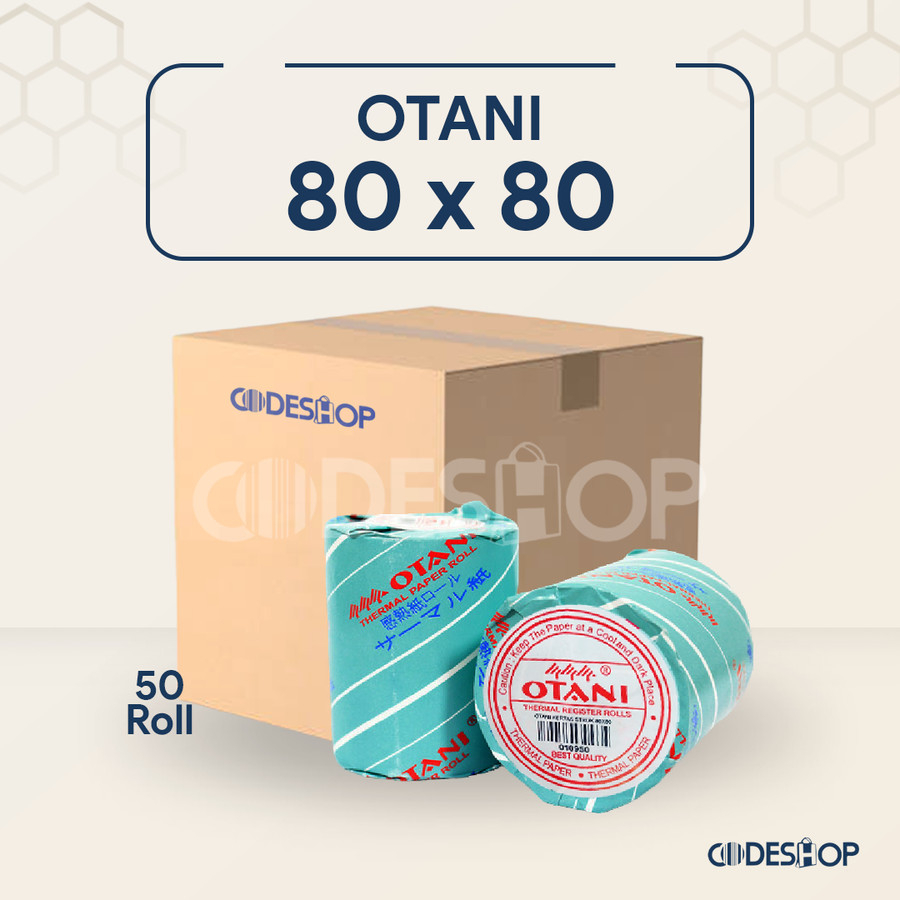 

Dus Kertas Kasir Thermal Otani 80mm 80x80 mm Warna Hitam Isi 50 Roll