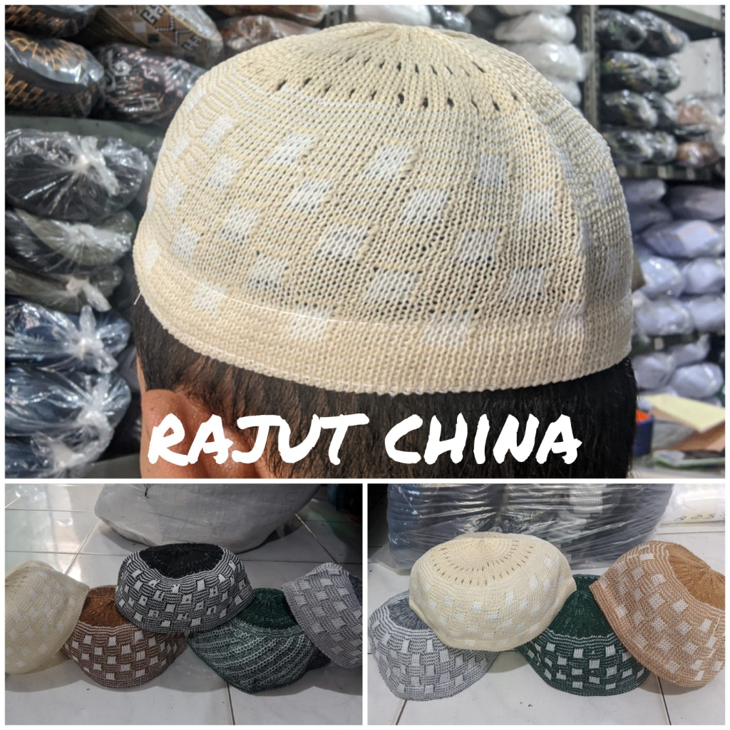 Ecer dan Grosir - Original Termurah - Peci Kopiah Rajut Cina Import | Basmalah Muslim Store