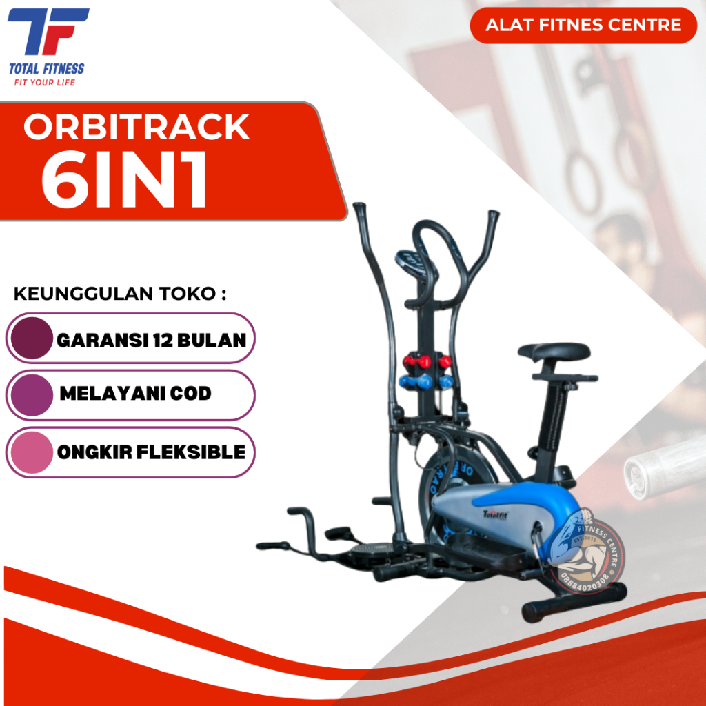 Orbitrack Plat 6 Fungsi Total Fitness Sepeda Statis Olahraga Fitness Orbitrek TL 8290