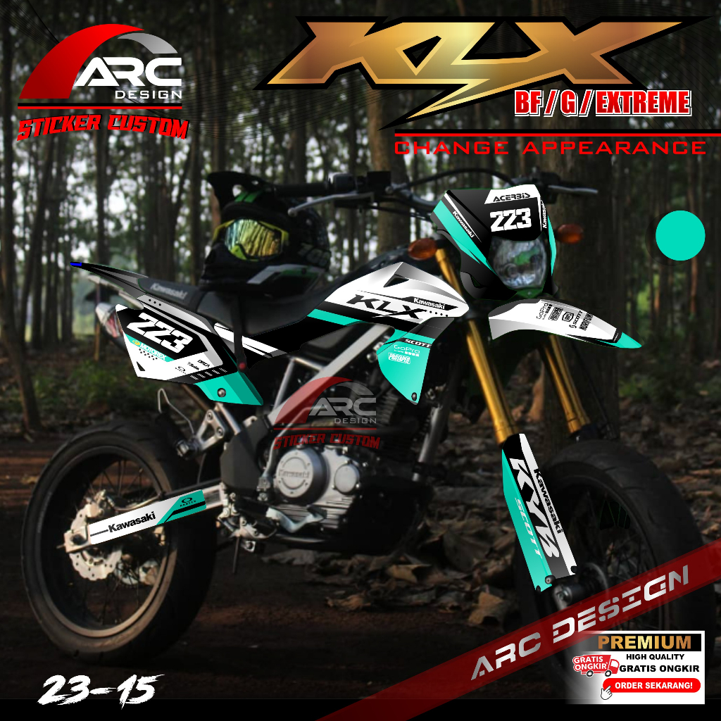 (PROMO COD) TERBARU Decal Sticker Motor Cross Kawasaki KLX 150 BF Full body - Stiker Skotlet Variasi