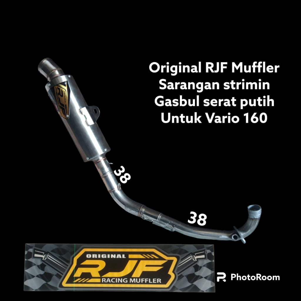 KNALPOT RJF ORIGINAL TIPE BULAT 25CM VARIO 160 NOT BEST3 INLET 38MM