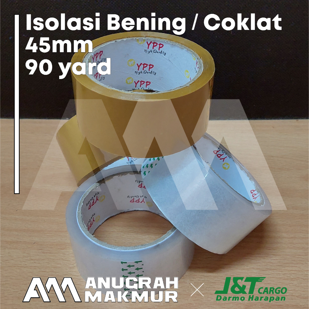 

Isolasi Bening / Isolasi Coklat 45mm x 90 Yard (-+82 meter) YPP