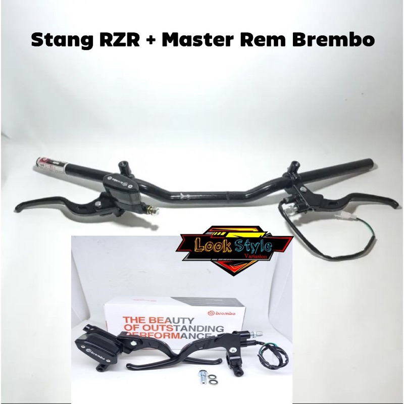 Paketan Stang Rzr Plus Master rem Brembo tabung Oval Universal PNP Beat Street,Sonic, Satria Fu,Cb15