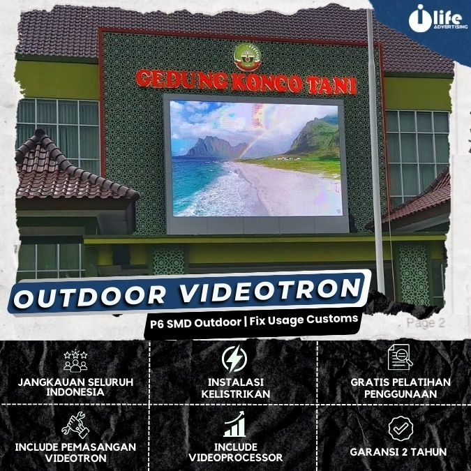 Videotron P6 SMD Outdoor Permeter Persegi, Fix Usage Customs