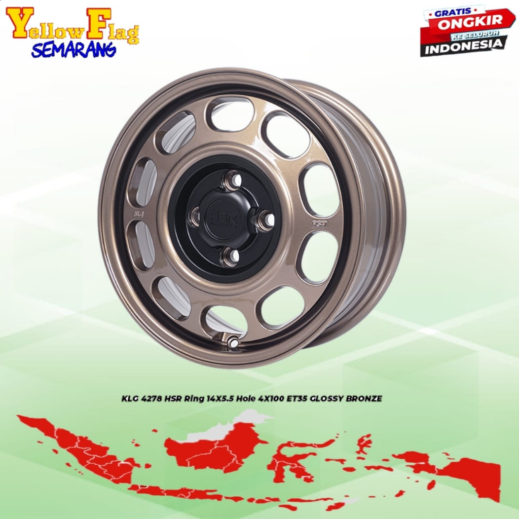 Velg Kaleng R14 Baut 4 Brio Avanza Kijang Lgx Dll Velg Klg Hsr Ring 14 - Glossy Bronze