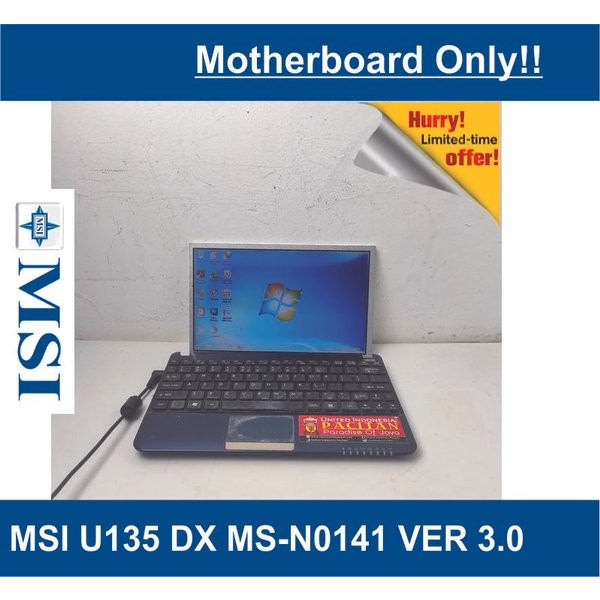ET24 MB-MSI-1 Motherboard Mesin Laptop MSI U135 DX MS-N0141 VER 3.0