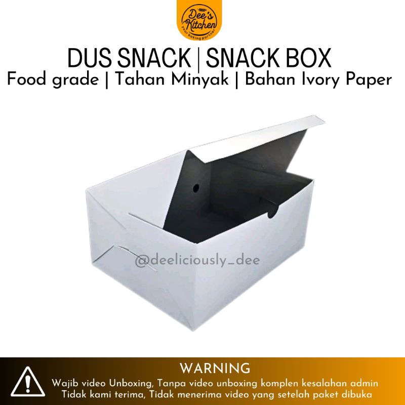 [Pak 10pcs] Kotak snack box/Dus snack/Dus kue Putih 10pcs