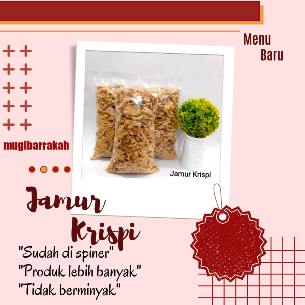 

JAMUR KRISPI MUGIBARRAKAH 500 GRAM - Jamur Krispi/Kripik Jamur/Jamur Renyah/Snack Kiloan