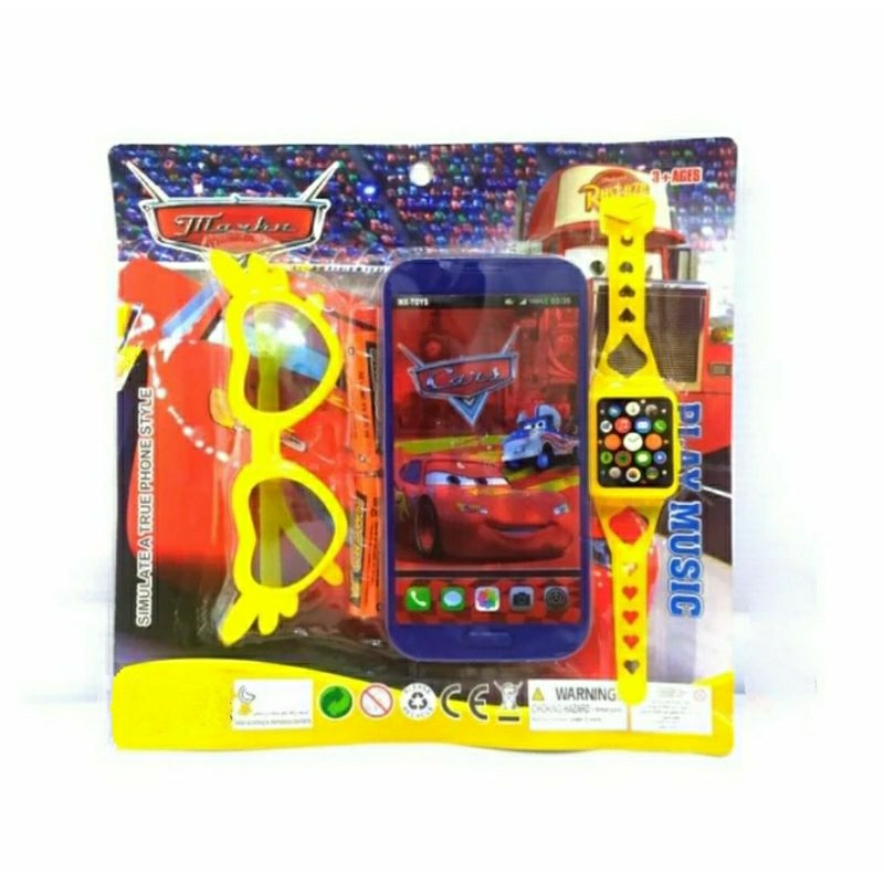 Mainan anak Polisi Perlengkapan Mainan Model anak cowok HP mainan jam tangan kacamata anak mainan an