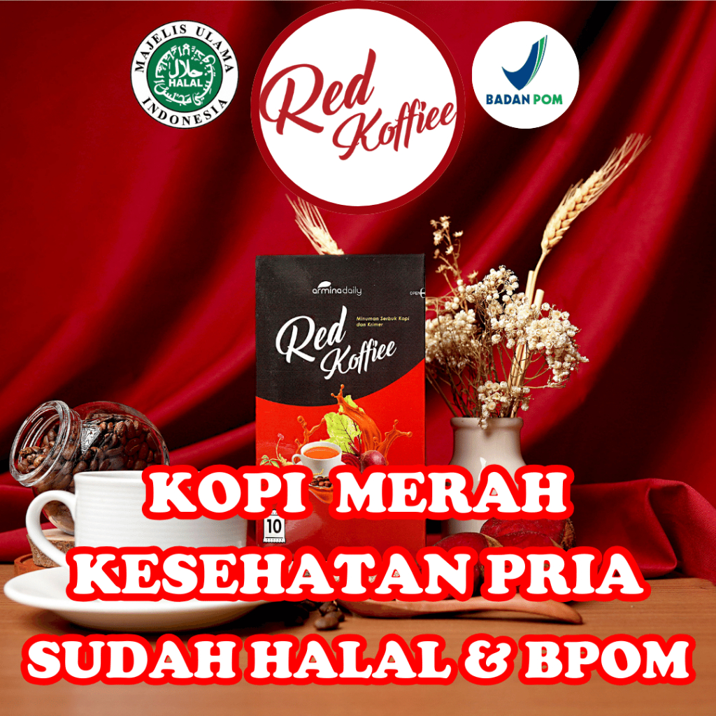 

Red Koffiee (Coffee) Kopi Merah Kesehatan TINGGAL SEDUH SIAP MINUM (1 BOX ISI 10 SACHET)