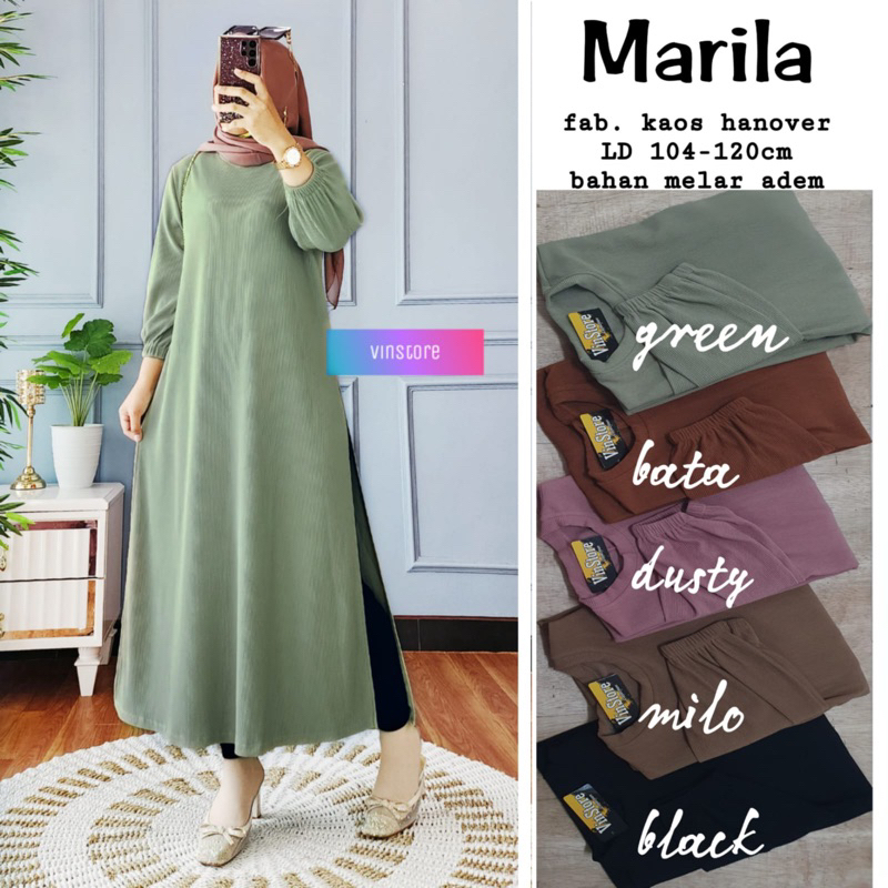 TUNIK TERBARU “MARILA” BAHAN KAOS HANOVER JATUH ADEM