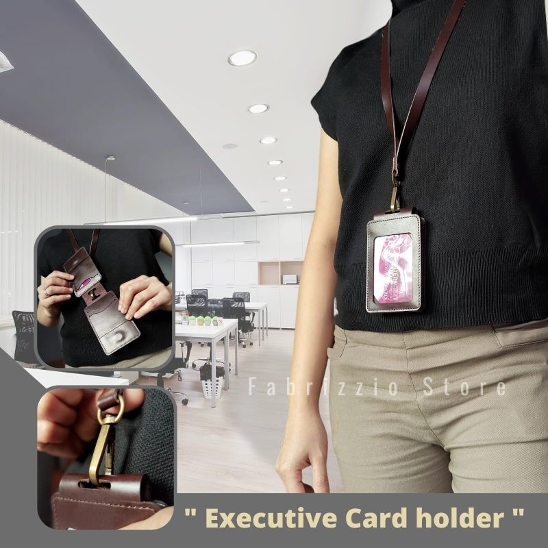 

id card holder free tulis nama dari kulit asli