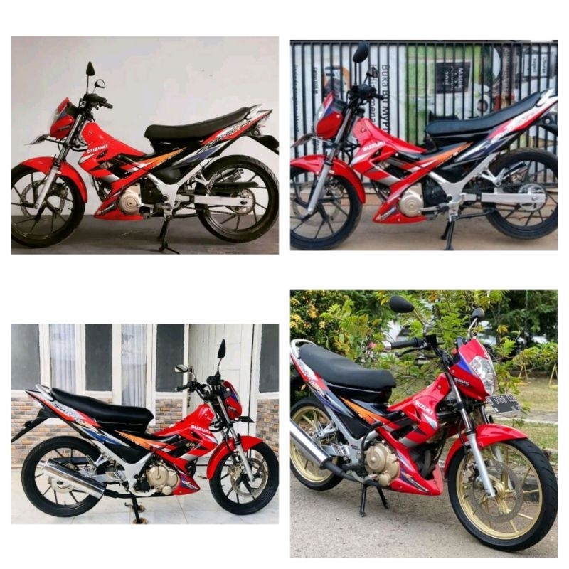 STRIPING SUZUKI SATRIA FU CBU WARNA MERAH HITAM
