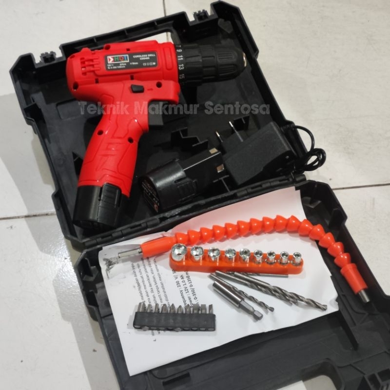 Mesin Bor Cordless Drill 12 Volt HDT CDD405 Bor Baterai Cas CDD 405 12v