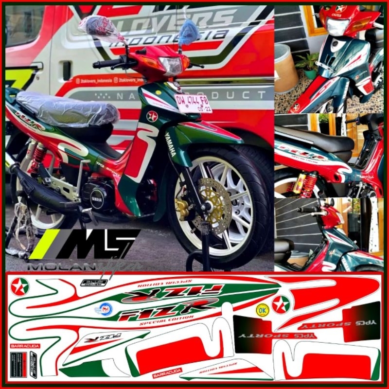 Decal Sticker Striping Variasi Motif Ori F1ZR CALTEX /Yamaha F1ZR 110 Spesial Edisi CALTEX /Yamaha F