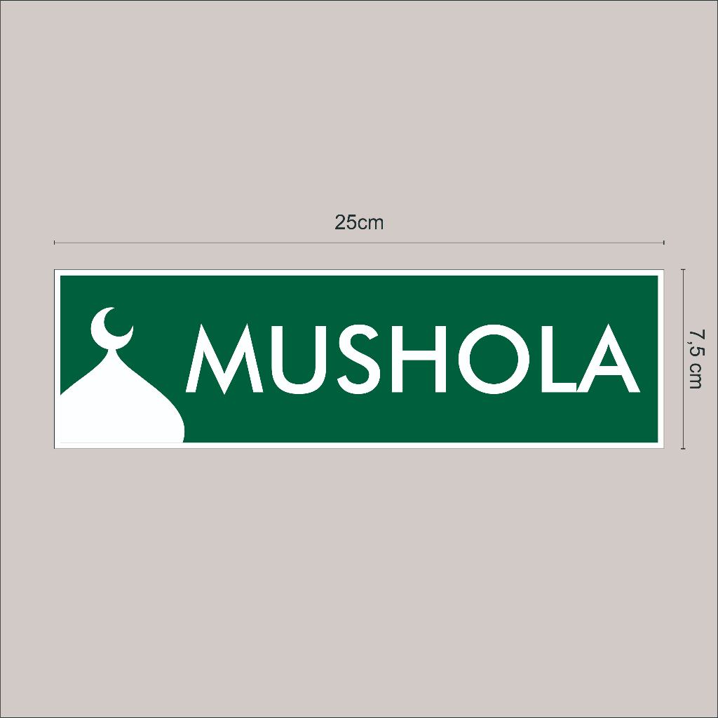 

Sticker MUSHOLA Waterproof Bahan Vinyl 25 x 7 Stiker Petunjuk Tempat Solat Kantor Mall Rumah Sakit