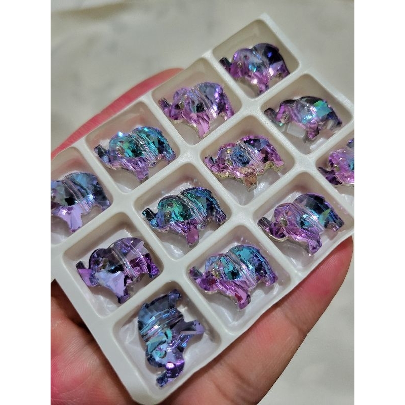 Manik Mote Kristal Swarovski C Gajah Violet Pendant Murah