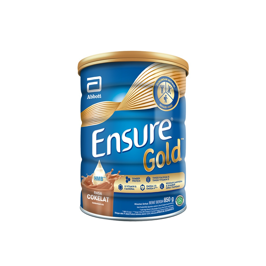 

Ensure Gold HMB Vanila, Coklat 850 g - Nutrisi Dewasa Rendah Laktosa