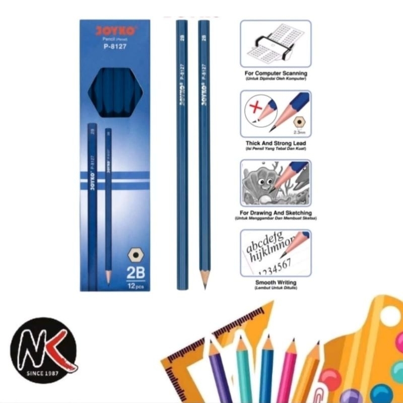 

Pencil/Pensil JOYKO 2B P-8127 Kemasan Biru (Per Lusin)