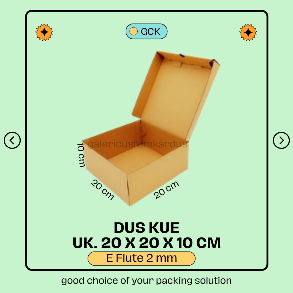 

(min. order 10) dus/kardus/hampers gift box kue bolu baju 20X20X10 Cm E Flute