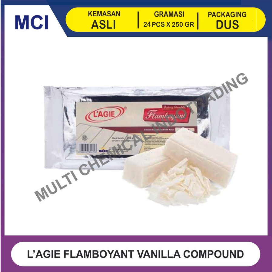 

LAGIE FLAMBOYANT PUTIH VANILLA 250 GR COKLAT COMPOUND - 1 DUS 24 PCS