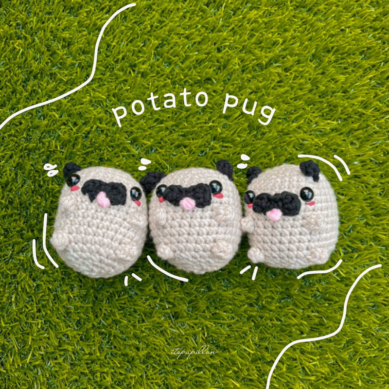 Potato Pug Amigurumi / Boneka Rajut Anjing Pug