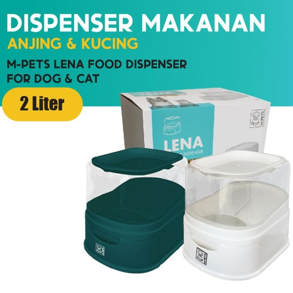 M-Pets Lena Food Dispenser 2 Liter - Tempat Makan Anjing Kucing