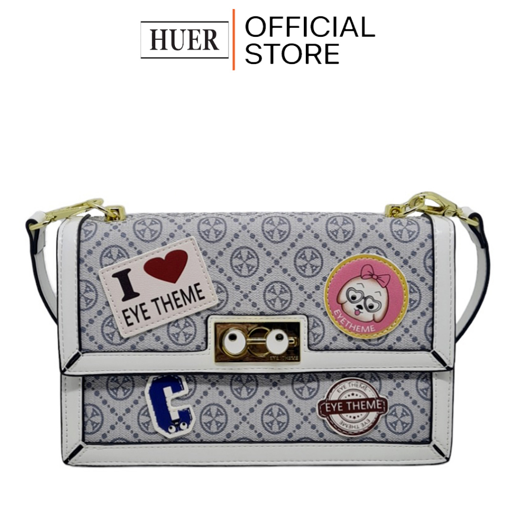 HUER ~ Tas Wanita Zaryla Patches Eye Theme Flap Bag 9454-277