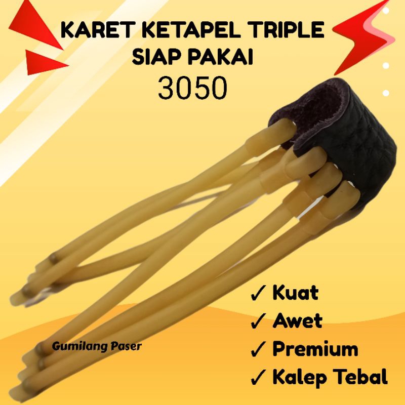 GROSIR SIAP PAKAI KARET KETAPEL TRIPLE 3050 KUAT AWET