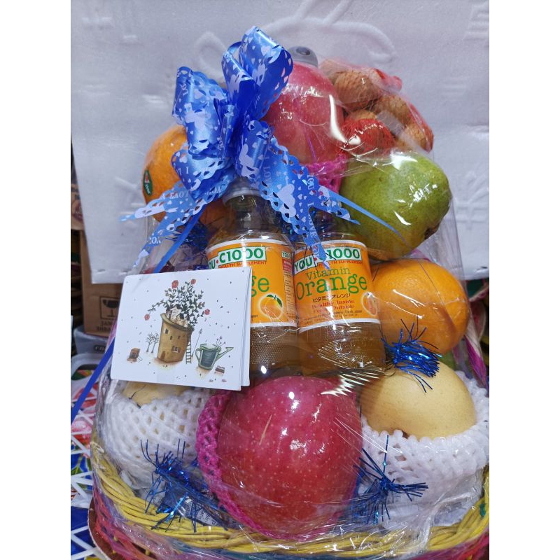 

parcel buah plus minuman vitamin yuse dan susu beruang