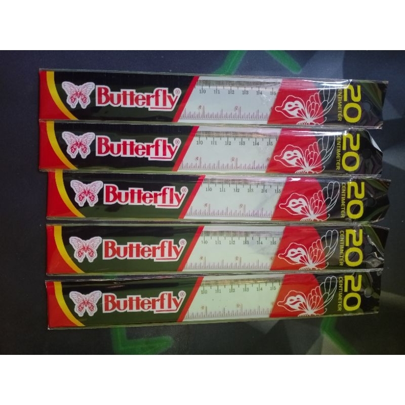 

Penggaris/Mistar Plastik Bening 20 cm Butterfly
