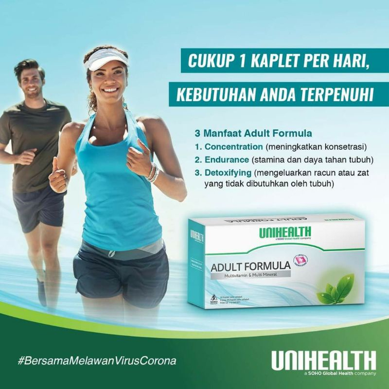Suplemen Kesehatan ADULT FORMULA Unihealth untuk Metabolisme Tubuh
