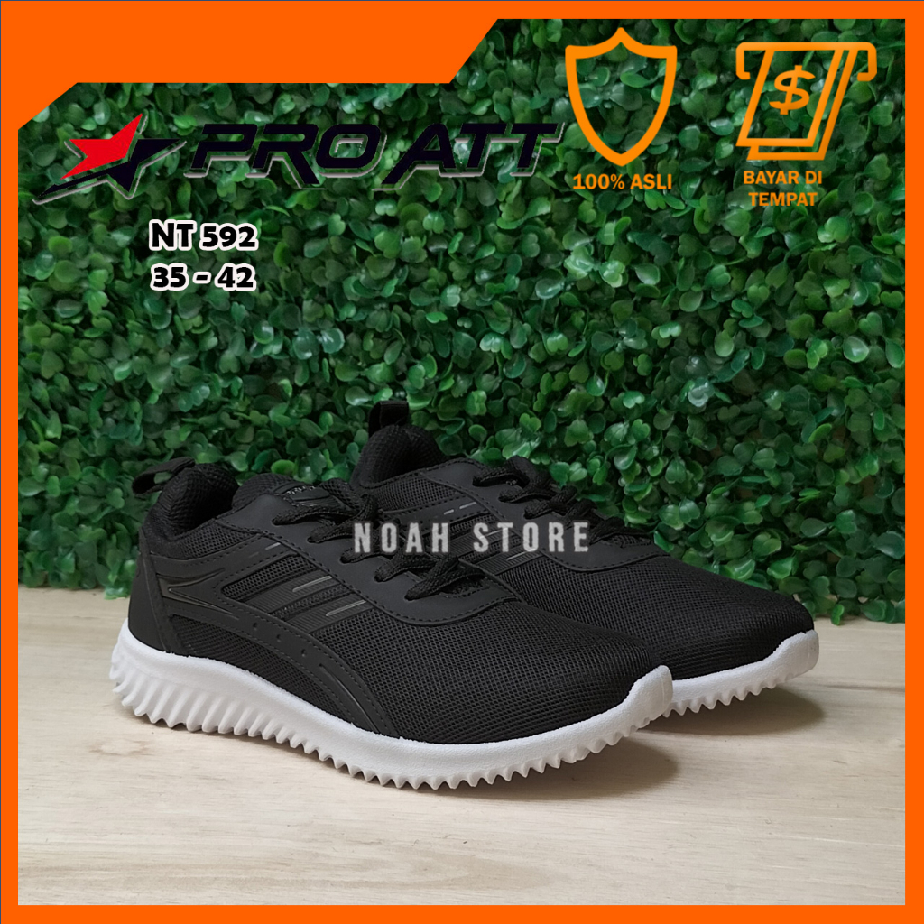 NOAH - Sepatu PRO ATT NT 592 35-42 /Sepatu Sekolah Hitam /Sepatu Sneakers Anak /Sepatu Keren /Sepatu