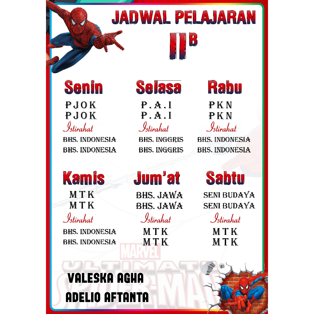 

Jadwal Pelajaran