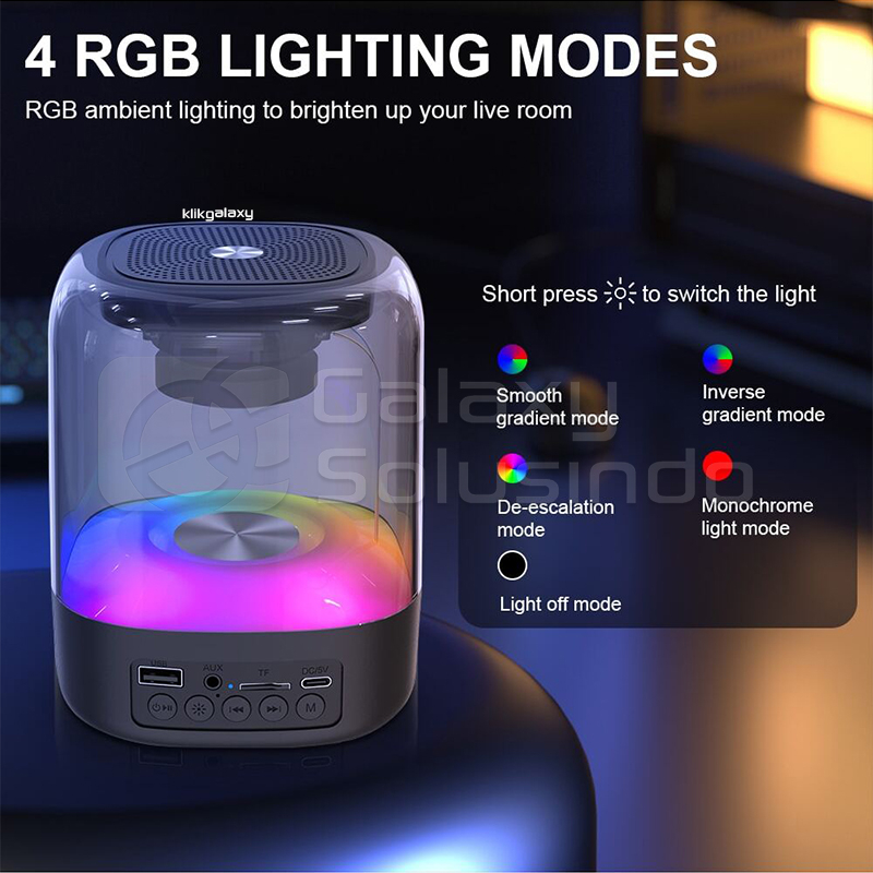 E-3061 Transparan RGB LED Lamp Bluetooth Speaker