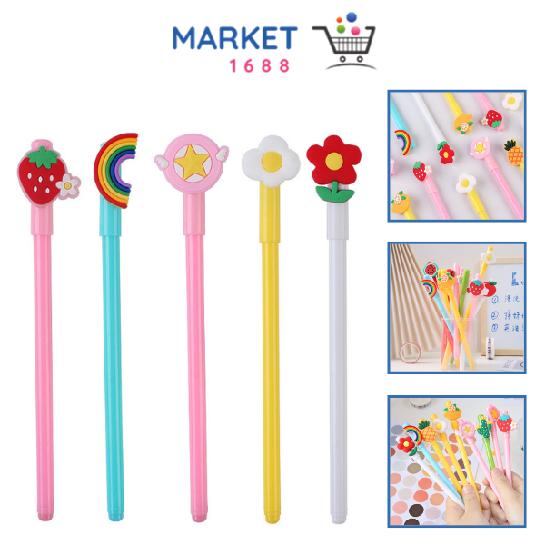 

Market1688 Pena Gel Karakter 3D Lucu Pulpen Karakter Kartun Buah 0.5mm Pen Cute Student Japanese Alat Tulis Kantor Sekolah Pena Pen Pencet Tinta Cair Ujung Lancip