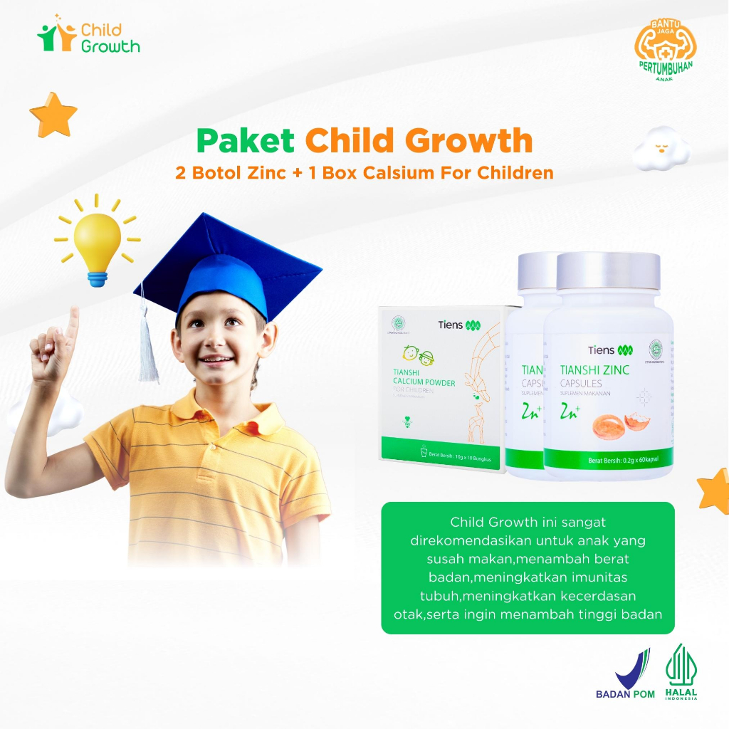 

CHILD GROWTH Vitamin otak anak cerdas | Imunitas Tubuh | Menambah Nafsu Makan | Menambah Tinggi Badan